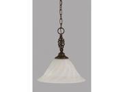 Toltec Lighting Elegante Pendant Shown in Dark Granite Finish with 14 White Alabaster Swirl Glass Dark Granite 82 DG 5731