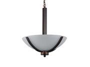 Yosemite Home Decor 3 Light Bowl Chandelier in Coffee Finish with Acid Wash Glass