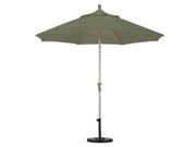 9 Aluminum Market Umbrella Auto Tilt Champagne Olefin Terrace Fern