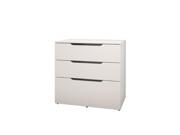 Nexera Arobas Filing Cabinet in White and Melamine with 3 Drawers