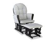 Stork Craft Hoop Custom Glider and Ottoman in Black and Gray