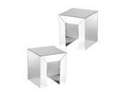 Southern Enterprises Schiaparelli 2 Piece Accent Table in Silver