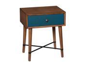 Southern Enterprises Norwich Accent Table in Dusty Oak and Blue