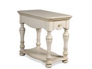 Riverside Furniture Placid Cove Chairside Table in Honeysuckle White