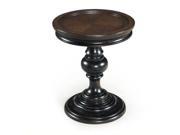 Magnussen Clanton Wood Round Accent Table in Antique Black