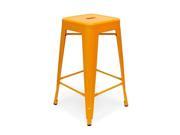 AEON Furniture Galaxy 26.5 Backless Counter Stool in Orange Set of 2