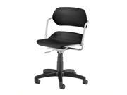 OFM Martisa Armless Swivel Office Chair with Silver Frame in Black
