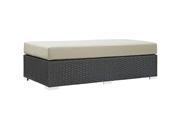 Modway Sojourn Patio Ottoman in Canvas Antique Beige