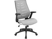 Modway Force Faux Leather Mesh Office Chair in Gray