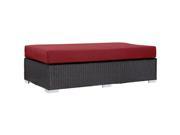 Modway Convene Patio Ottoman in Espresso and Red