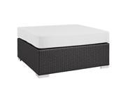 Modway Convene Patio Square Ottoman in Espresso and White