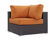 Modway Convene Patio Corner Chair in Espresso and Orange
