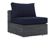 Modway Summon Patio Armless Chair in Canvas Navy