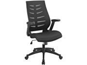 Modway Force Faux Leather Mesh Office Chair in Black