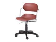 OFM Martisa Armless Swivel Office Chair with Silver Frame in Wine