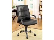 Furniture of America Gehlert Leather Swivel Office Chair in Black