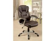 Furniture of America Grise Leather Office Chair in Brown