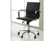 Furniture of America Axelson Leather Office Chair in Black