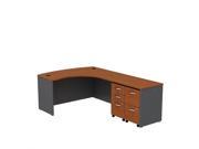 Bush BBF Series C 60 Right 5 Drawer L Shaped Desk in Auburn Maple