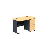 Bush BBF Series A 48W Desk with 2Dwr Mobile Pedestal Assembled in Beech