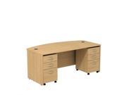 Bush BBF Series C 72 Bowfront Desk with Pedestals in Light Oak