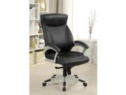 Furniture of America Bleckermen Leather Office Chair in Black