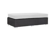 Modway Convene Patio Ottoman in Espresso and White