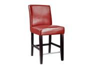 CorLiving Antonio 25 Bonded Leather Counter Stool in Red