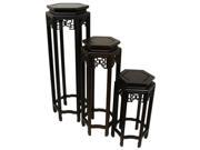 Oriental Furniture Stands in Rosewood Set of 3
