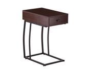 Southern Enterprises Porten Side Table with Power and USB in Walnut