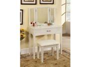 Furniture of America Isabellina Vanity Set with Stool in White