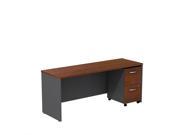 Bush BBF Series C 72 Credenza Desk with Pedestal in Hansen Cherry