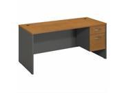 Bush BBF Series C 66 Desk with 2 Pedestals in Natural Cherry