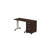 Bush BBF Series C Adjustable Table with Pedestal in Mocha Cherry