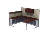 Bush BBF Office in an Hour U Workstation with Storage in Hansen Cherry