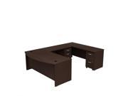 Bush BBF Series C 72 U Shaped Desk with Pedestals in Mocha Cherry