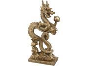 Oriental Furniture 12 Sting Long Dragon Statue in Bronze