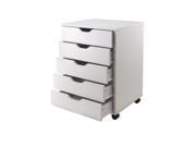 Halifax 5 Drawer Cabinet with Casters - White - Winsome