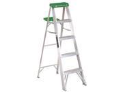 AS4005 5 ft. Type II Duty Rating 225 lbs. Load Capacity Aluminum Step Ladder with Molded Pail Shelf