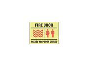 ACCUFORM SIGNS Fire Door Sign 7 x 10In R and BK YEL ENG MLEX527GF