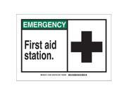 BRADY Safety Sign 7 x 10 In. Self Adhes. 83759