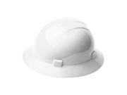 Erb Safety 19201 Hard Hat Full Brim Wh 4 Pt.Slide Lock