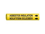 BRADY Pipe Marker Asbestos Insulation Yellow 4009 B
