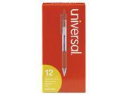 Economy Retractable Ballpoint Pen Red Ink Clear 1mm Dozen