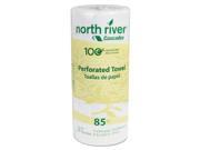 North River Perforated Roll Towels 2 Ply 11 x 9 85 Roll 30 Carton 4073