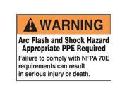 ACCUFORM SIGNS Label 3 1 2x5 Warning Arc Flash PK100 LRLE308