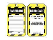 Barricade Tag Accuform Signs TAB107PTP 5 3 4 Hx3 1 4 W