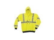 Yellow 100% Polyester Hooded Sweatshirt Size 2XL ANSI Class 3