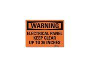 Lyle Warning Sign Electrical Panel 14 in. W U6 1076 RD_14X10