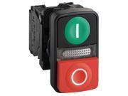 SCHNEIDER ELECTRIC Illum Push Button 22mm 1NO 1NC Green Red XB5AW73731B5